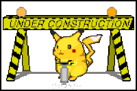 A gif of pikachu operating a jackhammer while standing beneath a sign that reads Under Construction